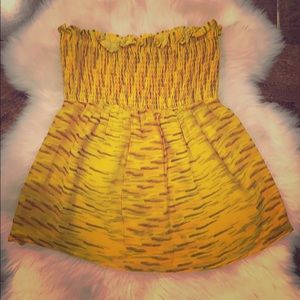 Silk smocked bandeau top